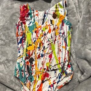Colorful Abstract Print leotard butter soft